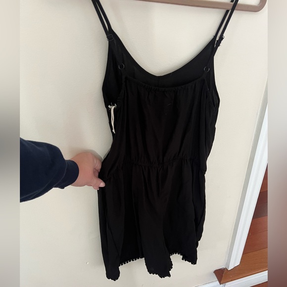 Women’s Mossimo Black Spaghetti Strap Romper with Bottom Hem Detail | Target - Picture 5 of 5